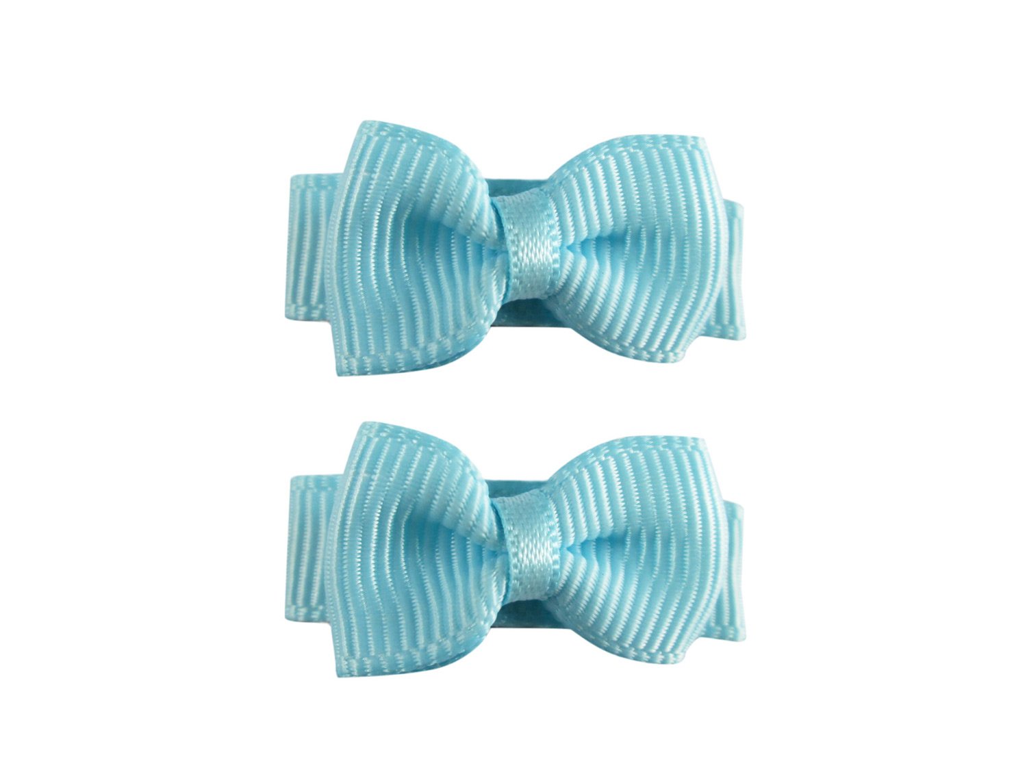 Grosgrain Tuxedo Ribbon Bow - 2 Snap Clips Baby Wisp