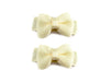 Grosgrain Tux Bow Snaps - 2 pack - Ivory Baby Wisp