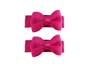 Grosgrain Tuxedo Ribbon Bow - 2 Snap Clips Baby Wisp