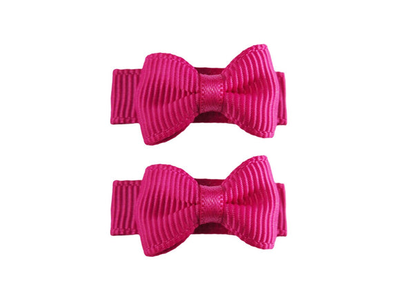 Grosgrain Tuxedo Ribbon Bow - 2 Snap Clips Baby Wisp