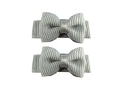 Grosgrain Tuxedo Ribbon Bow - 2 Snap Clips Baby Wisp