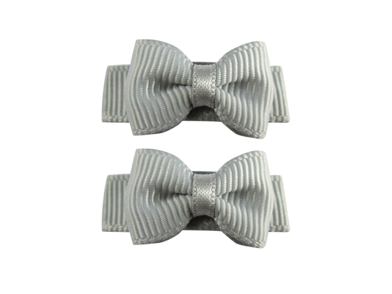Grosgrain Tuxedo Ribbon Bow - 2 Snap Clips Baby Wisp