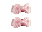 Grosgrain Tuxedo Ribbon Bow - 2 Snap Clips Baby Wisp