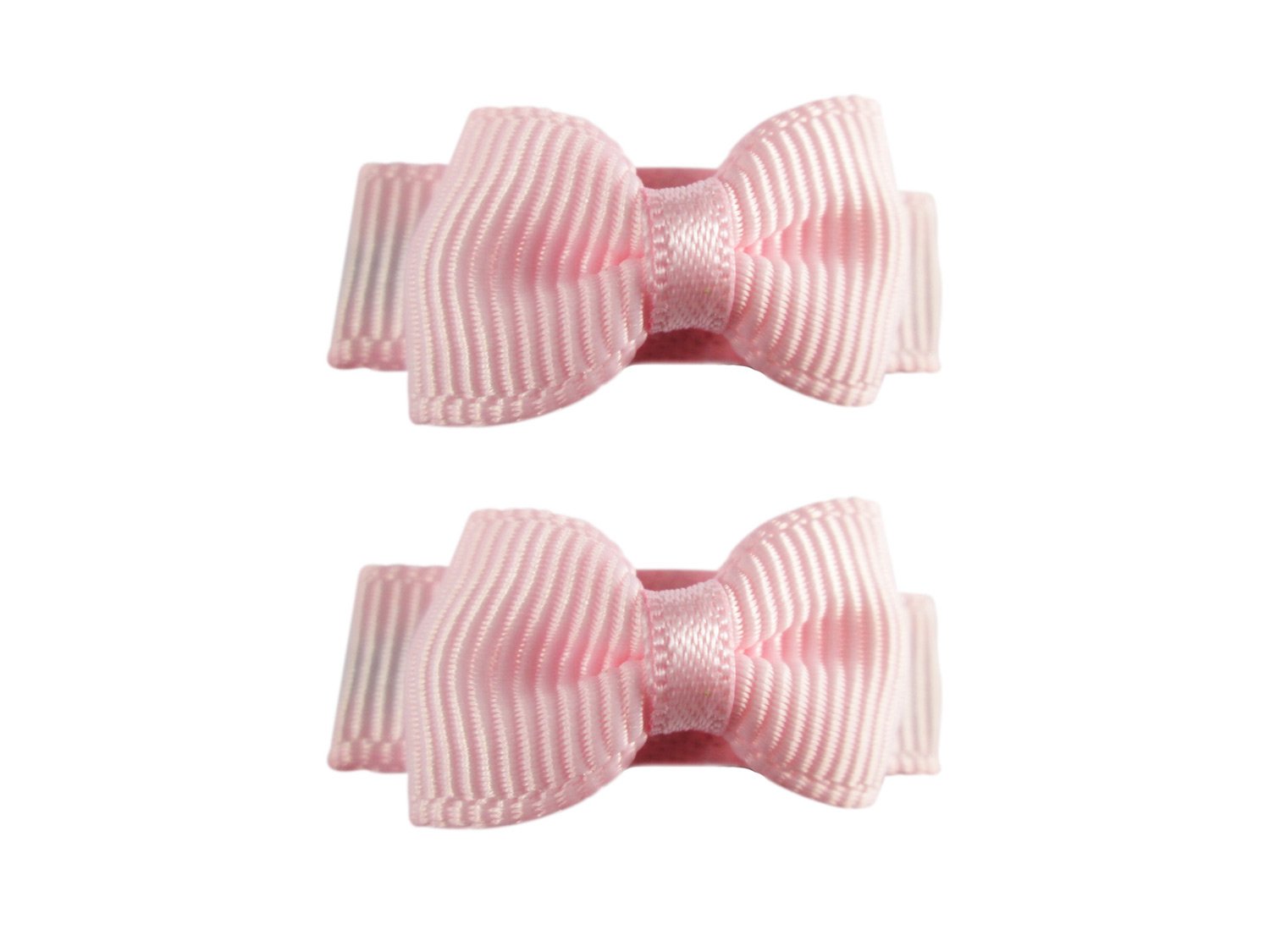 Grosgrain Tuxedo Ribbon Bow - 2 Snap Clips Baby Wisp