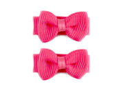 Grosgrain Tuxedo Ribbon Bow - 2 Snap Clips Baby Wisp