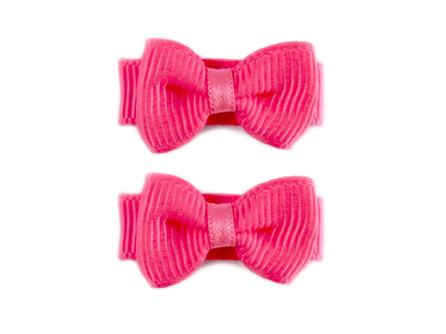 Grosgrain Tuxedo Ribbon Bow - 2 Snap Clips Baby Wisp