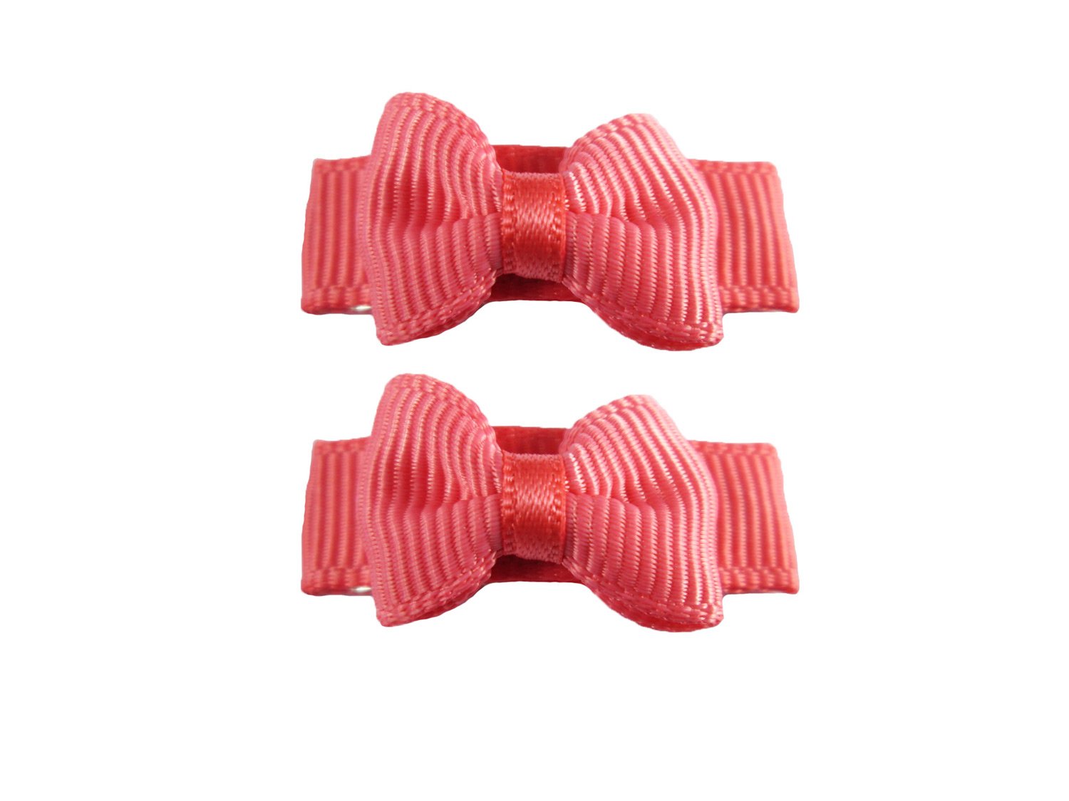 Grosgrain Tuxedo Ribbon Bow - 2 Snap Clips Baby Wisp