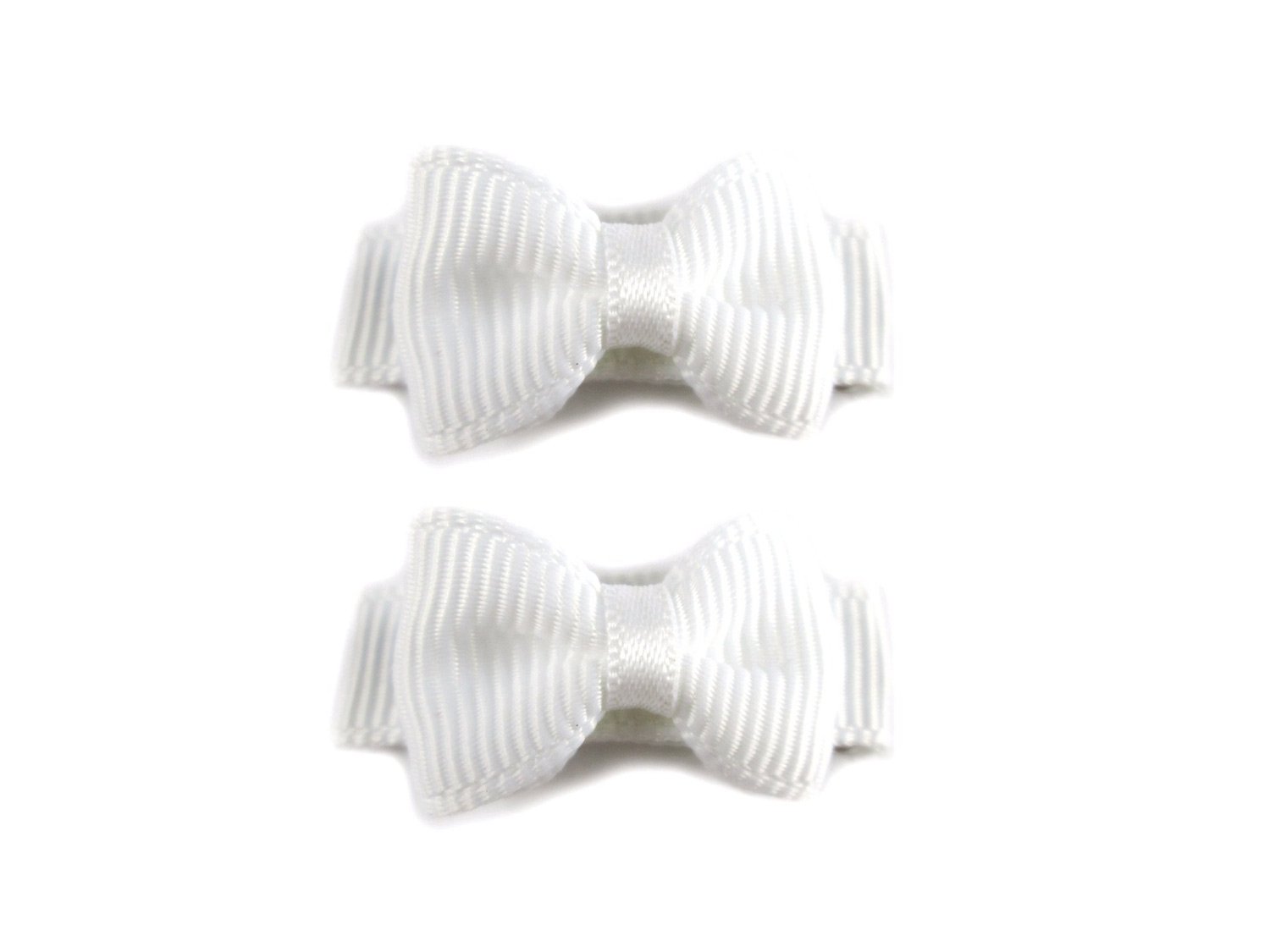 Grosgrain Tuxedo Ribbon Bow - 2 Snap Clips Baby Wisp