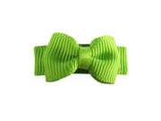 Grosgrain Tuxedo Bow Snap Clip - Single Hair Bow - Apple Green Baby Wisp
