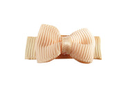 Grosgrain Tuxedo Bow Snap Clip - Single Hair Bow - Baby Peach Baby Wisp