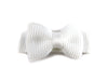 Grosgrain Tuxedo Bow Snap Clip - Single Hair Bow - White Baby Wisp