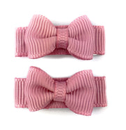 Grosgrain Tuxedo Ribbon Bow - 2 Snap Clips Baby Wisp