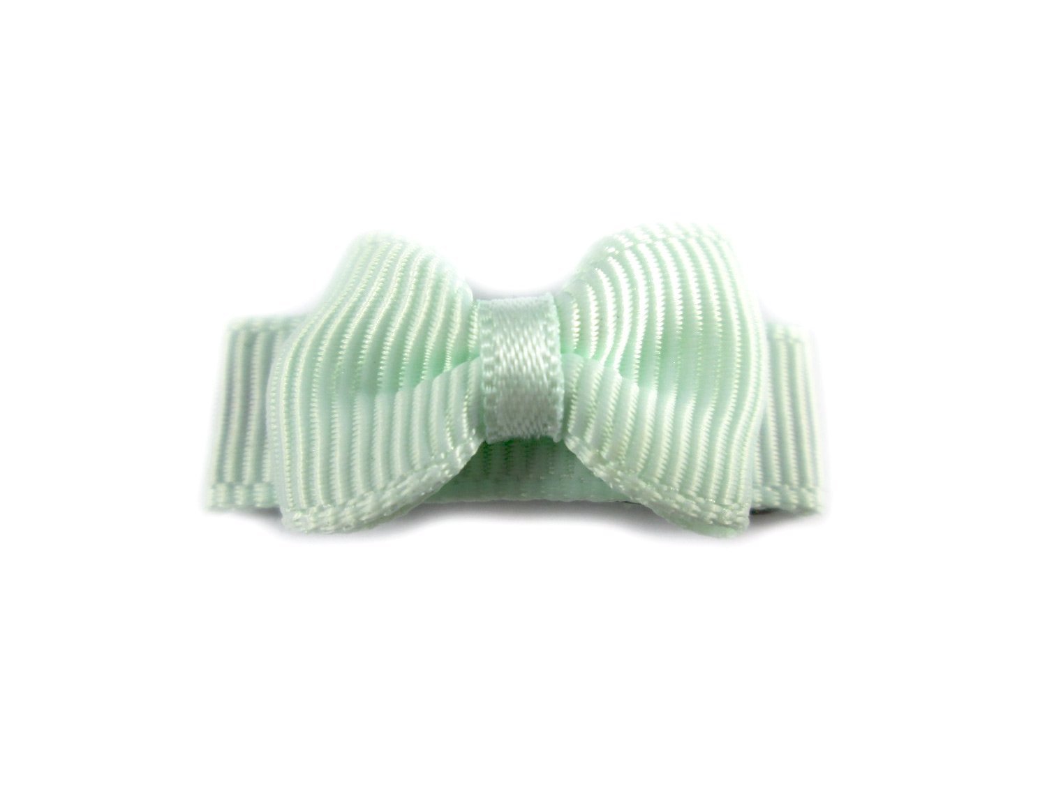 Grosgrain Tuxedo Bow Snap Clip - Single Hair Bow - Ice Mint Baby Wisp
