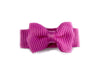 Grosgrain Tuxedo Bow Snap Clip - Single Hair Bow - Magenta Garden Rose Baby Wisp