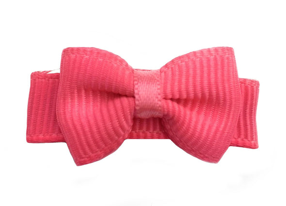 Grosgrain Tuxedo Bow Snap Clip Single - Passion Fruit Baby Wisp
