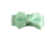 Grosgrain Tuxedo Bow Snap Clip - Single Hair Bow - Pastel Green Baby Wisp
