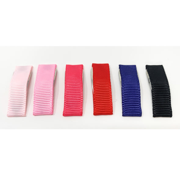 Valentine Colors - 6 Ribbon Snap Clips Baby Wisp