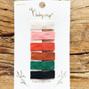 6 Small Snap Ribbon Lined Clips -  Gift Set Baby Wisp