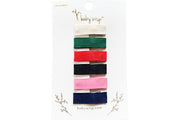 6 Small Snap Ribbon Lined Clips -  Christmas Gift Set Baby Wisp