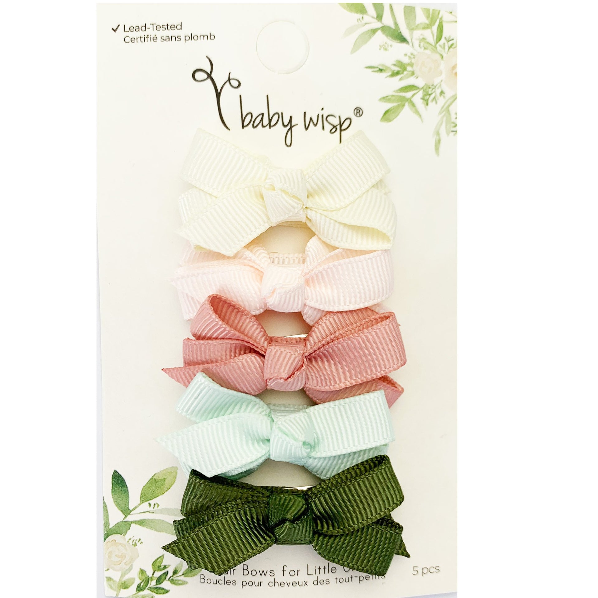5 Small Snap Chelsea Boutique Bow Collection - Bouquet Baby Wisp