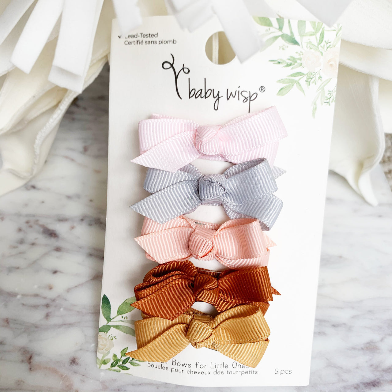 5 Small Snap Clips Chelsea Boutique Bow Collection - Bow Addict Baby Wisp