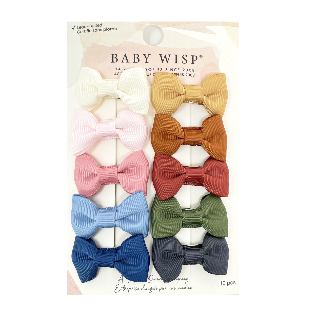 10 Pc Small Snap Charlotte Hair Bows - Let Live Baby Wisp