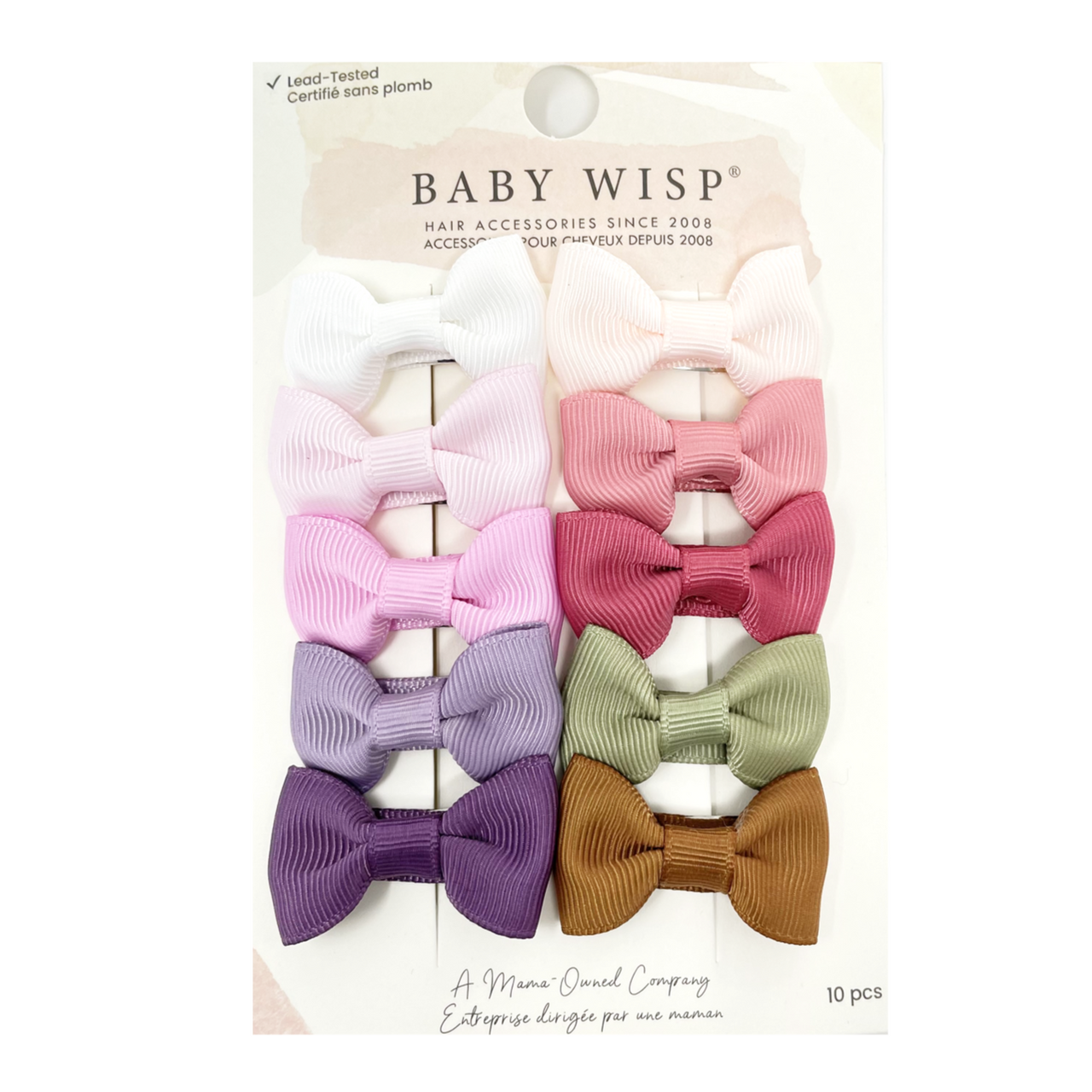 10 Pc Small Snap Charlotte Hair Bows - New Orleans Baby Wisp