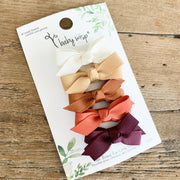 5 Small Snap Chelsea Bows - Shades of Fall Baby Wisp