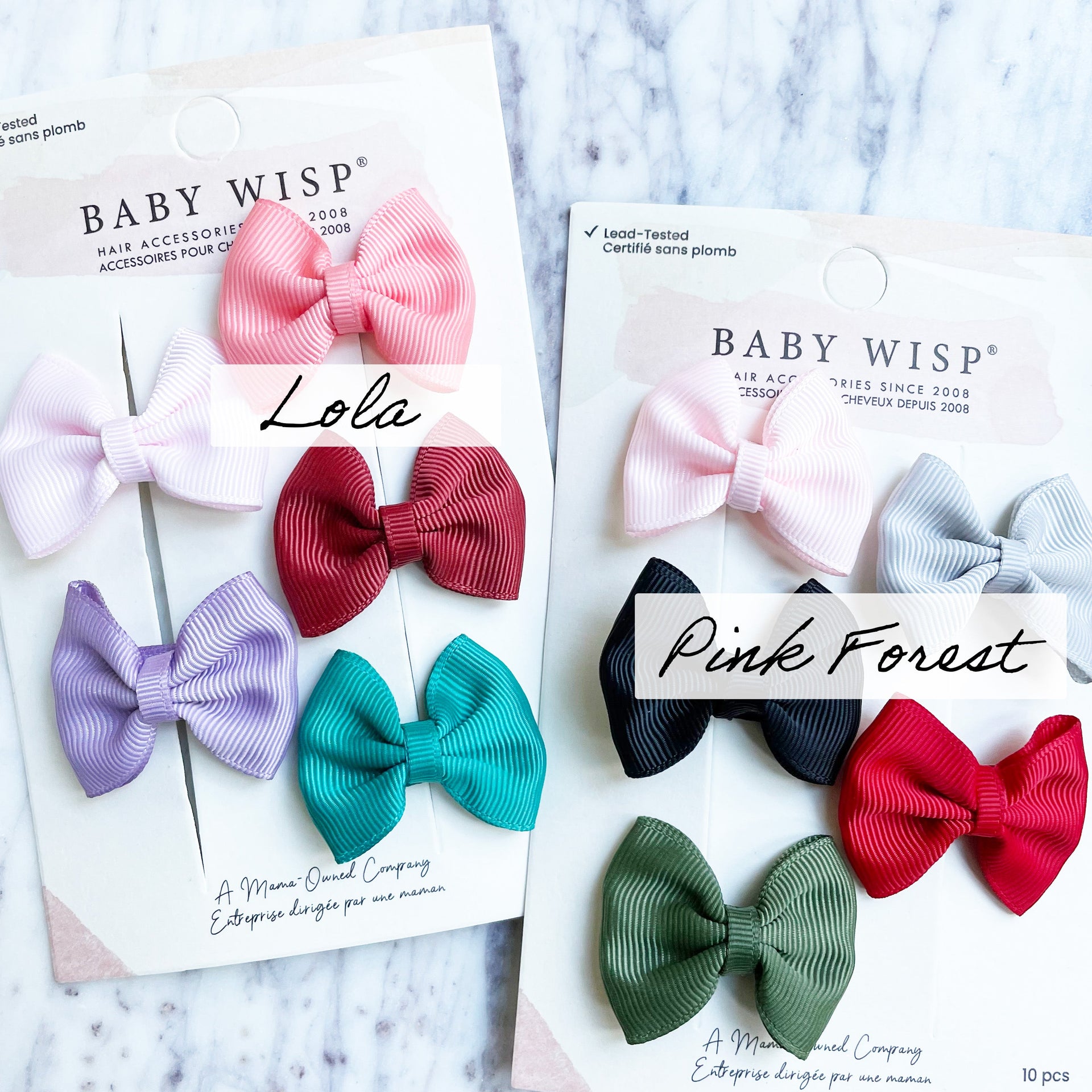 5 Classic Fan Out Bows - Small Snap Clip Gift Set Baby Wisp