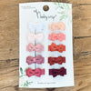 10 Pc Small Snap Tuxedo Grosgrain Hair Bows - Coral Kingdom Baby Wisp