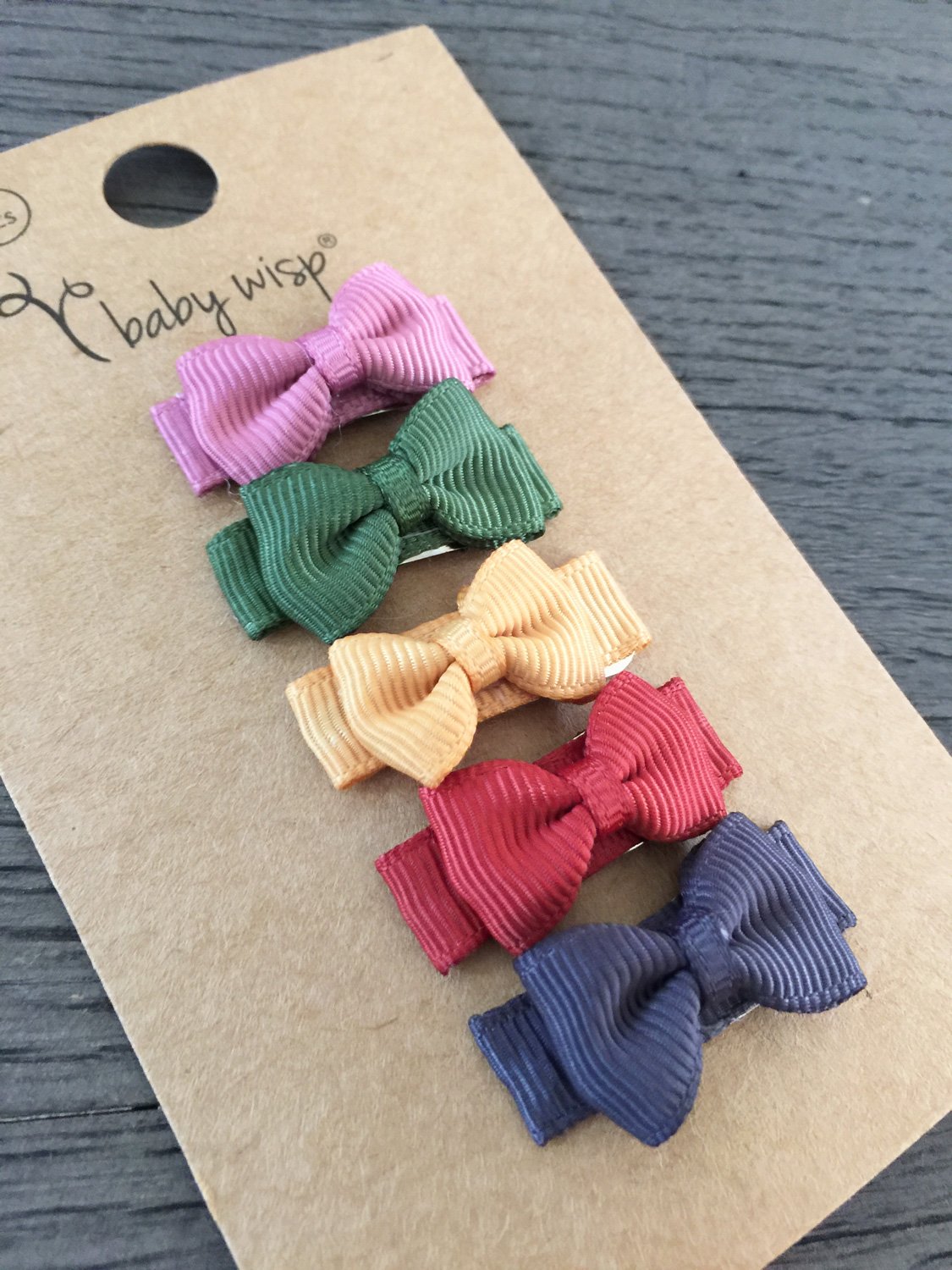 5 Small Snap Clips Mini Bows Tuxedo - Little & Brave Baby Wisp