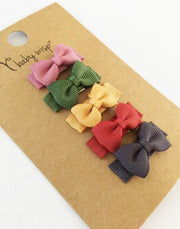 5 Small Snap Clips Mini Bows Tuxedo - Little & Brave Baby Wisp