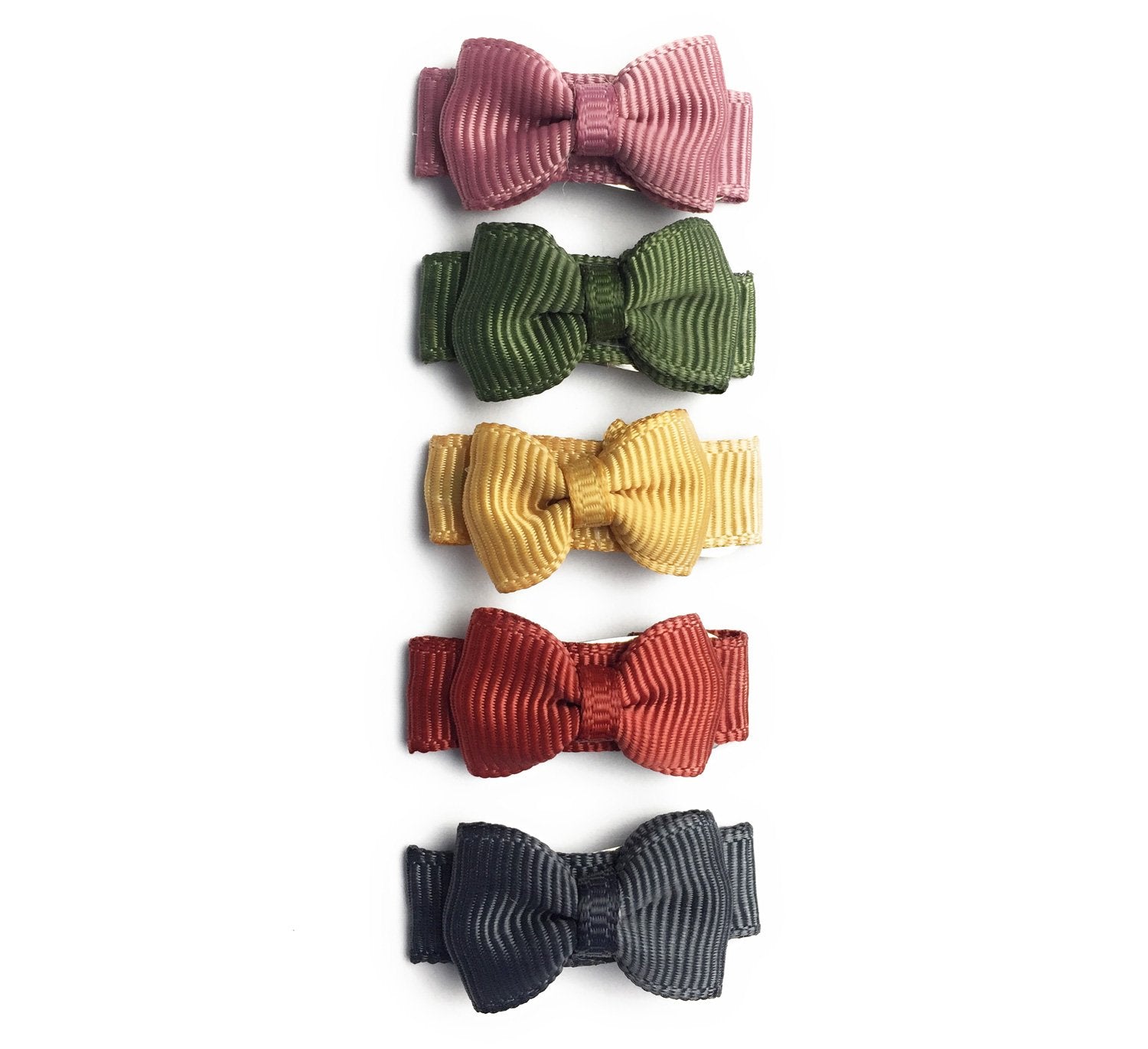 5 Small Snap Clips Mini Bows Tuxedo - Little & Brave Baby Wisp