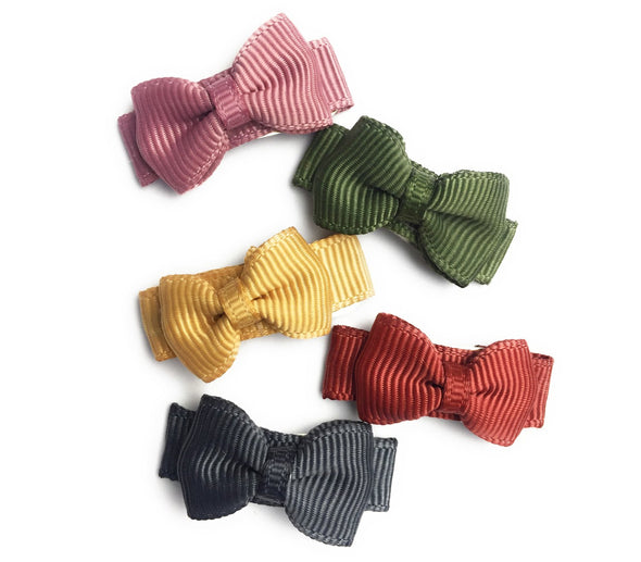5 Small Snap Clips Mini Bows Tuxedo - Little & Brave Baby Wisp