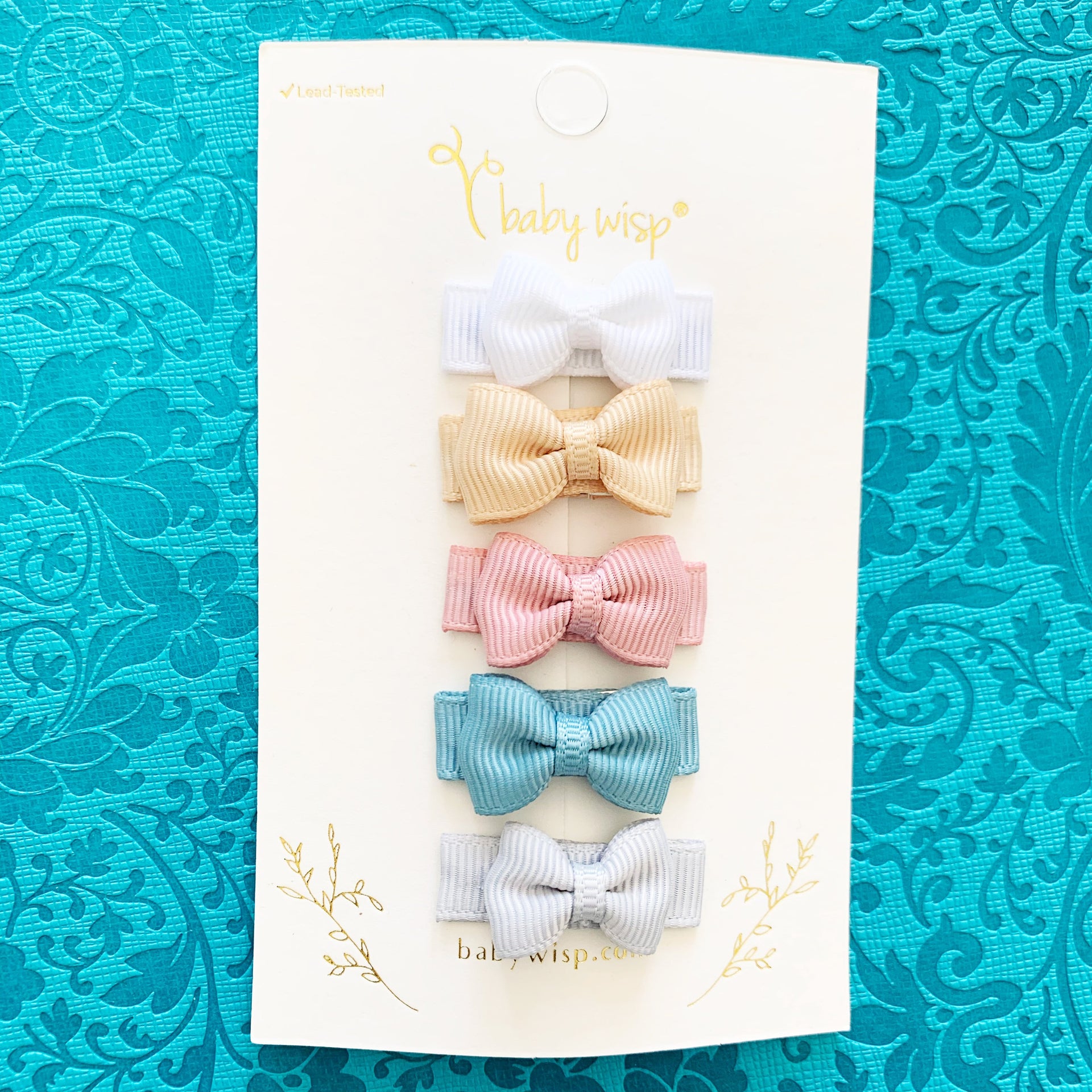 5 Small Snap Clips Mini Bows Tuxedo - Figment Baby Wisp