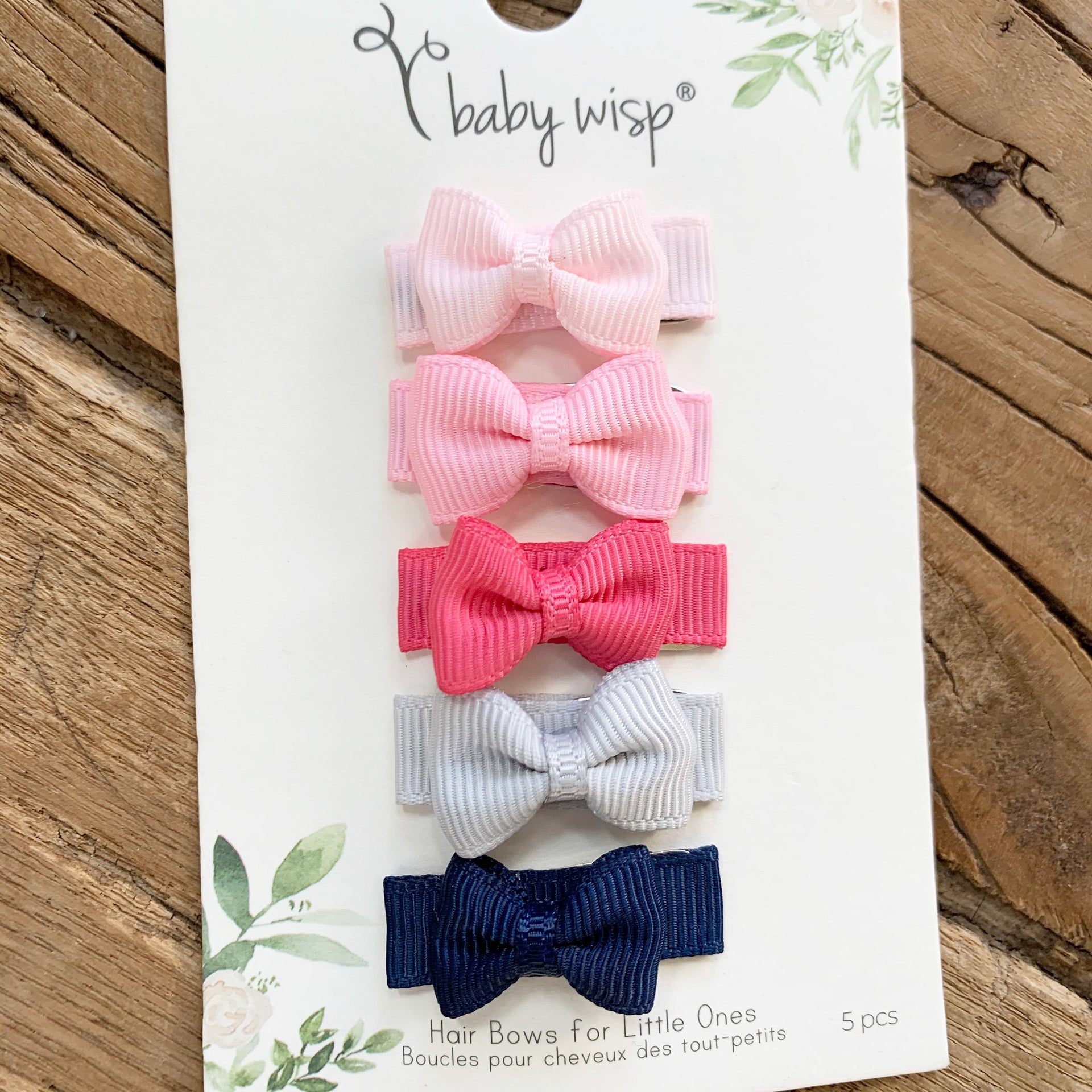 5 Small Snap Clips Mini Bows Tuxedo - Valentine's Day Gift Set Baby Wisp