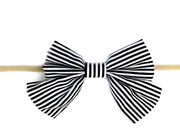 Baby Headband - Giant Vintage Black Striped Sailor Bow Baby Wisp