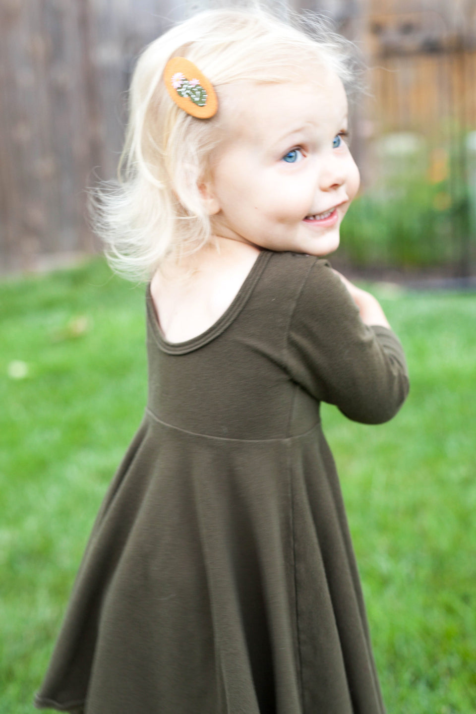 3 Embroidered Fabric Covered Large 5cm Snap Clips