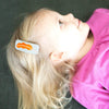 3 Embroidered Fabric Covered Large 5cm Snap Clips - Leaf Print Baby Wisp
