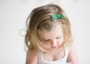 2 Infant Headbands - Velvet Bows (5/8 Ribbon) Baby Wisp