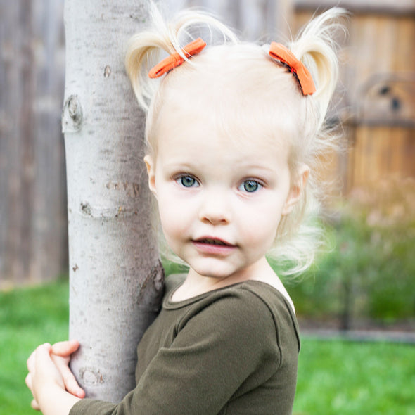 Medium Wisp Clip Baby Bow - Thali Faux Suede Bow Baby Wisp