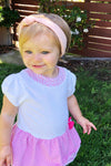 Infant Headwrap - Turban Knot Headband - Ivory Baby Wisp