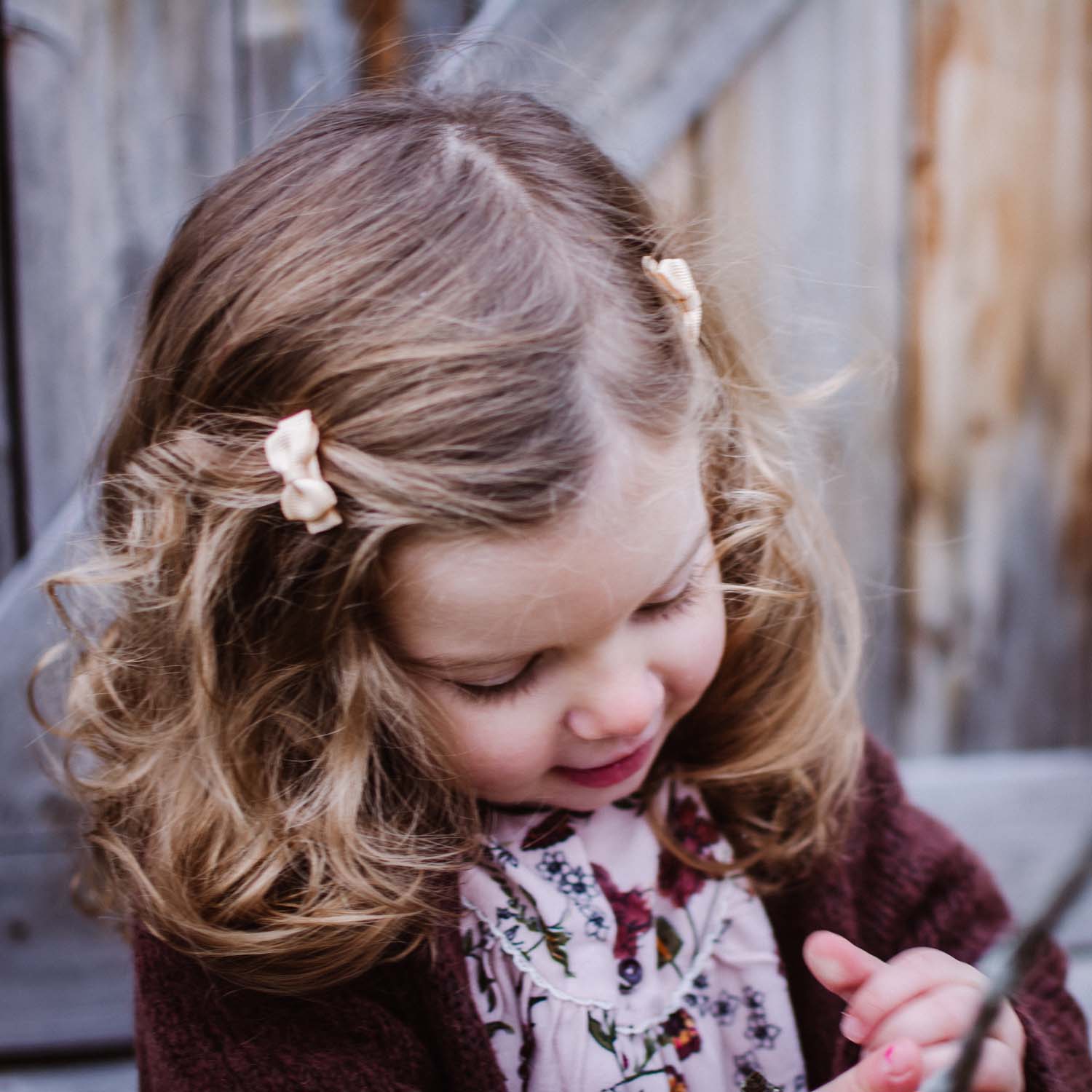 Snap Clip Barrette Pair - Red Baby Wisp