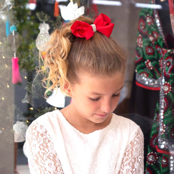 3 Sparkle Big Bows - Red, White and Blue Large Boutique Hair Bows Baby Wisp