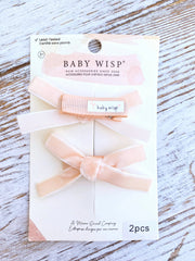 Velvet Ribbon Bows Alligator Clips - Pigtail Bows for Valentine's Baby Wisp