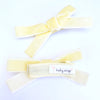 Velvet Bows - Alligator Clip - Pigtail Pair - Ivory Baby Wisp