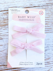 Velvet Ribbon Bows Alligator Clips - Pigtail Bows for Valentine's Baby Wisp