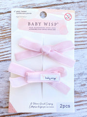 Velvet Ribbon Bows Alligator Clips - Pigtail Bows for Valentine's Baby Wisp