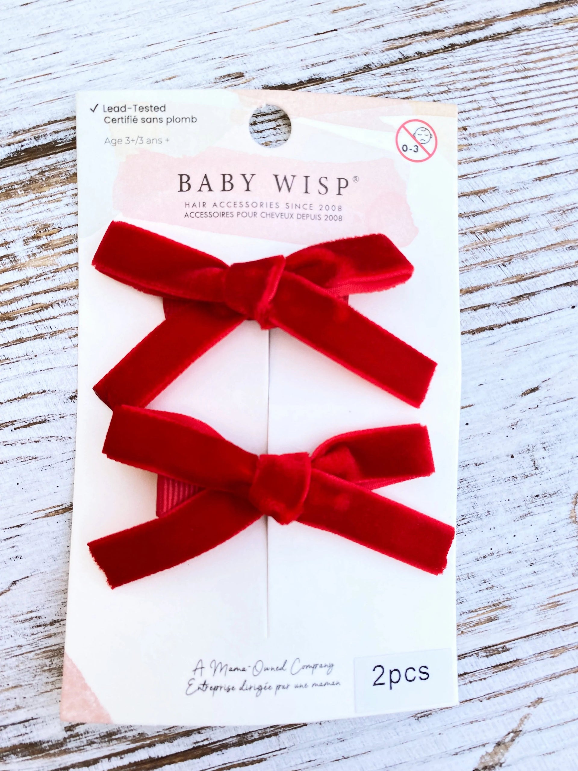 Velvet Ribbon Bows Alligator Clips - Pigtail Bows for Valentine's Baby Wisp