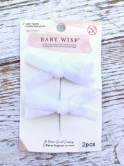 Velvet Bows - Alligator Clip - Pigtail Pair - White Baby Wisp